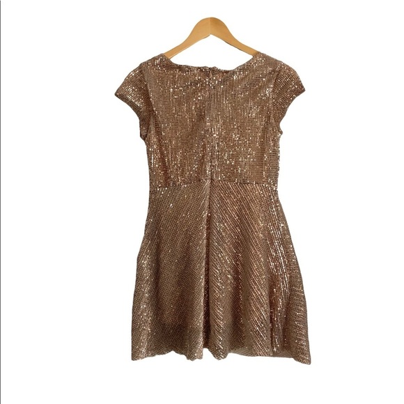 Zara Girls Casual Collection Metallic Rose Gold Sequins Size 11/12a - Picture 3 of 16